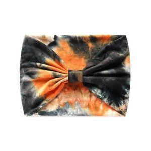 Boho Style Tie-Dyed Print Stretchy Knotted Headband (Orange)